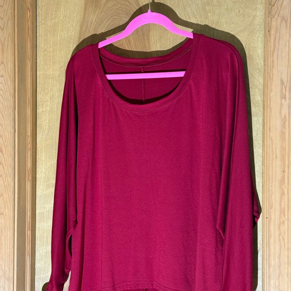 Women's Red Long Sleeve Top